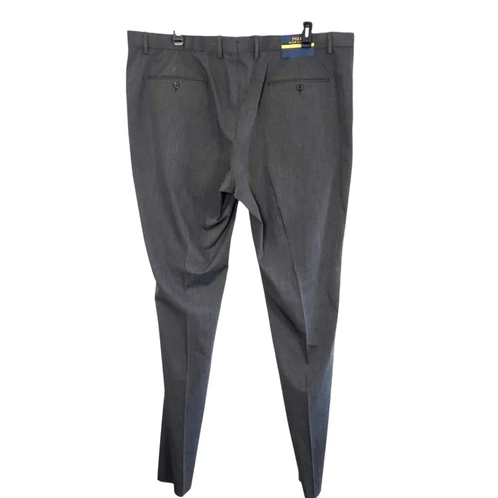 Polo Ralph Lauren Men Pants Size 37 Charcoal Gray Suit Trousers Unhemmed New